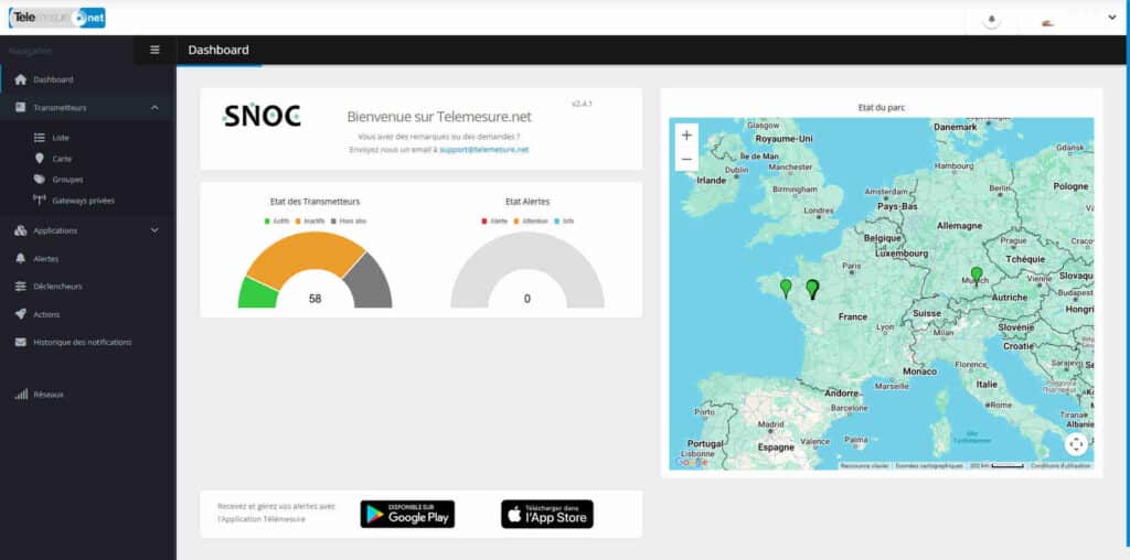 centralisation des données de Telemesure sur la plateforme